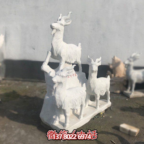 十二生肖石雕擺件，美化園林景觀