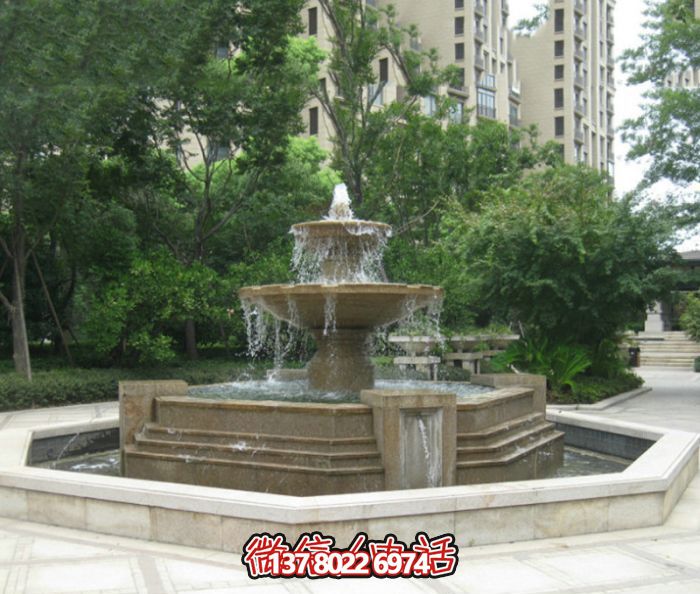 精美石雕大型噴泉，美化小區(qū)廣場景觀