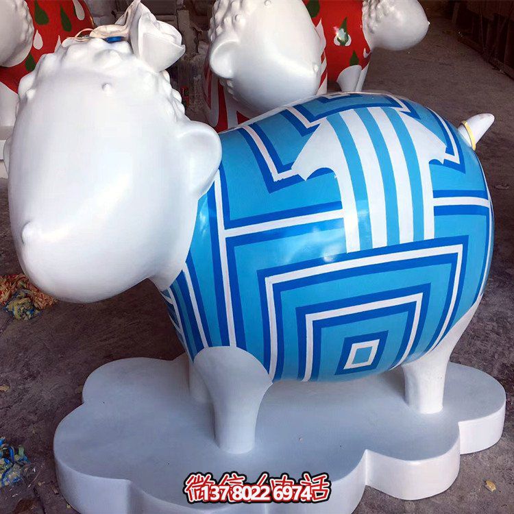 彩繪仿真羊雕塑——商場、公園、廣場的精美裝飾