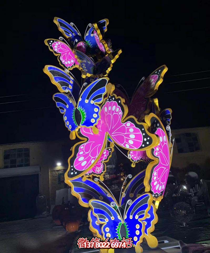 玻璃鋼蝴蝶雕塑，彩繪操場裝飾