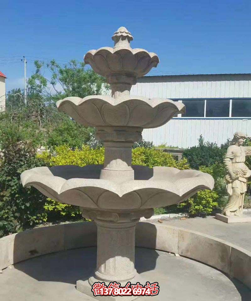 多層噴泉雕塑，裝點工廠區(qū)