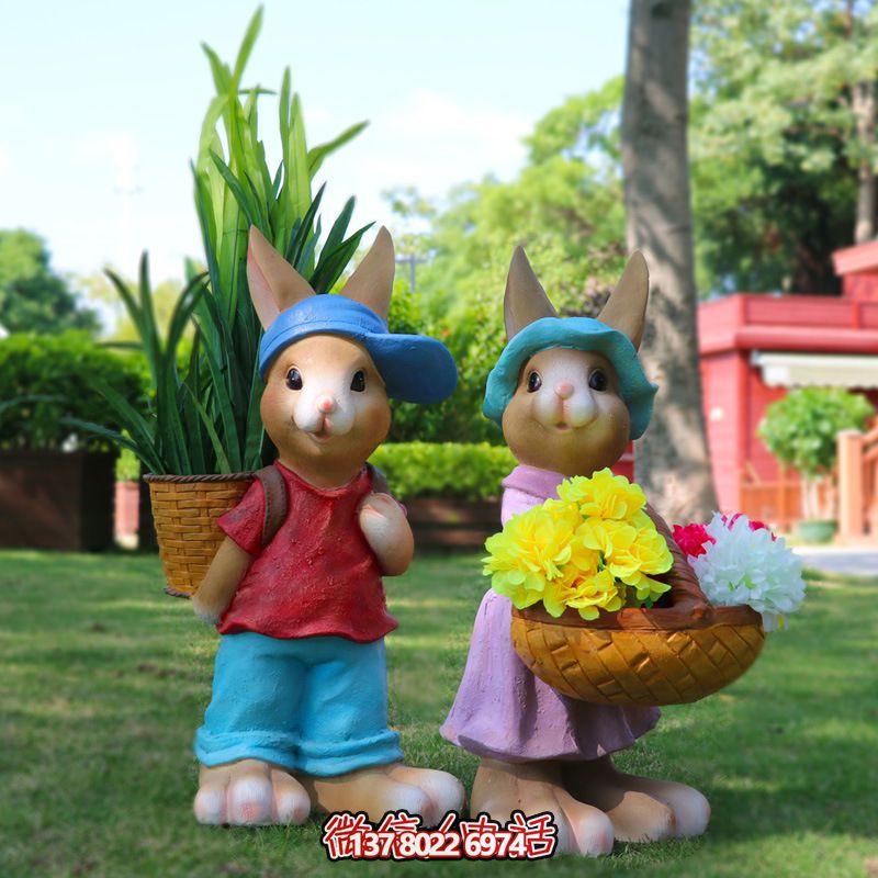 玻璃鋼兔子雕塑，只有可愛而不失大氣！