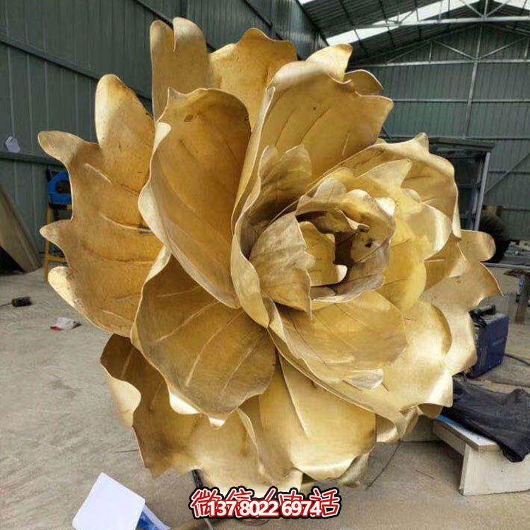 不銹鋼蓮花擺件，彩繪噴漆外觀