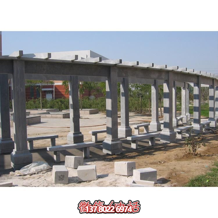 石材長(zhǎng)廊，為大型園林戶外空間帶來(lái)精致的石雕裝飾