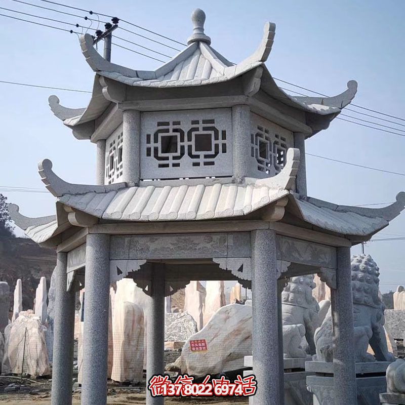 雙層仿古建涼亭，裝點(diǎn)花園、廣場(chǎng)，增添雕塑藝術(shù)氣息