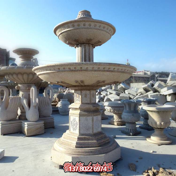 歐式黃銹石噴泉流水轉(zhuǎn)動球，點(diǎn)綴酒店會所景觀