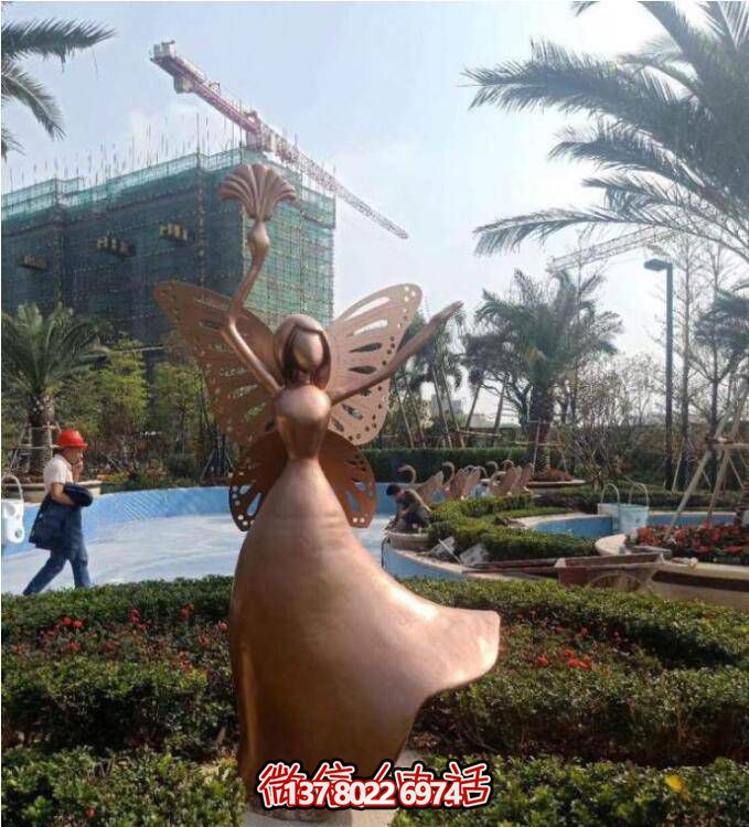 玻璃鋼景區(qū)雕塑，夢(mèng)幻般的仙子、公主、天使、精靈、蝴蝶、小人像