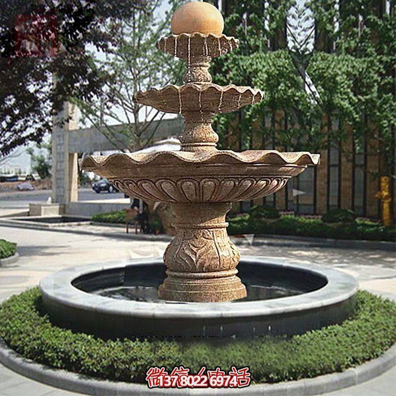 多層景觀噴泉石雕，為學(xué)院增添獨特的個性