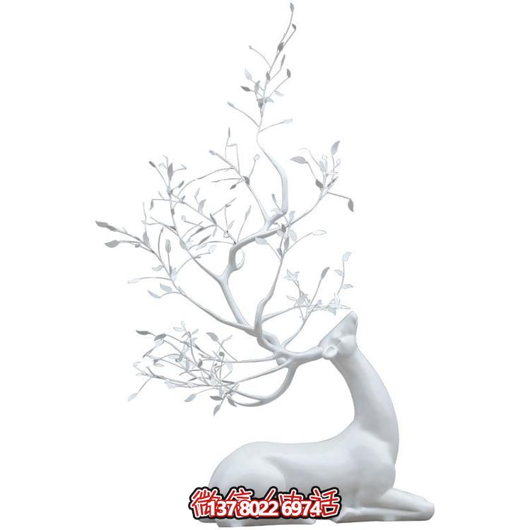 玻璃鋼雕塑梅花鹿，抽象戶外園林裝飾
