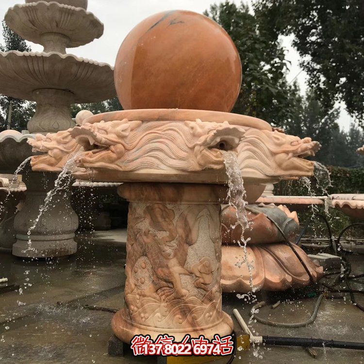 天然紅木雕刻龍頭風水球，企業(yè)禮品貼心挑選