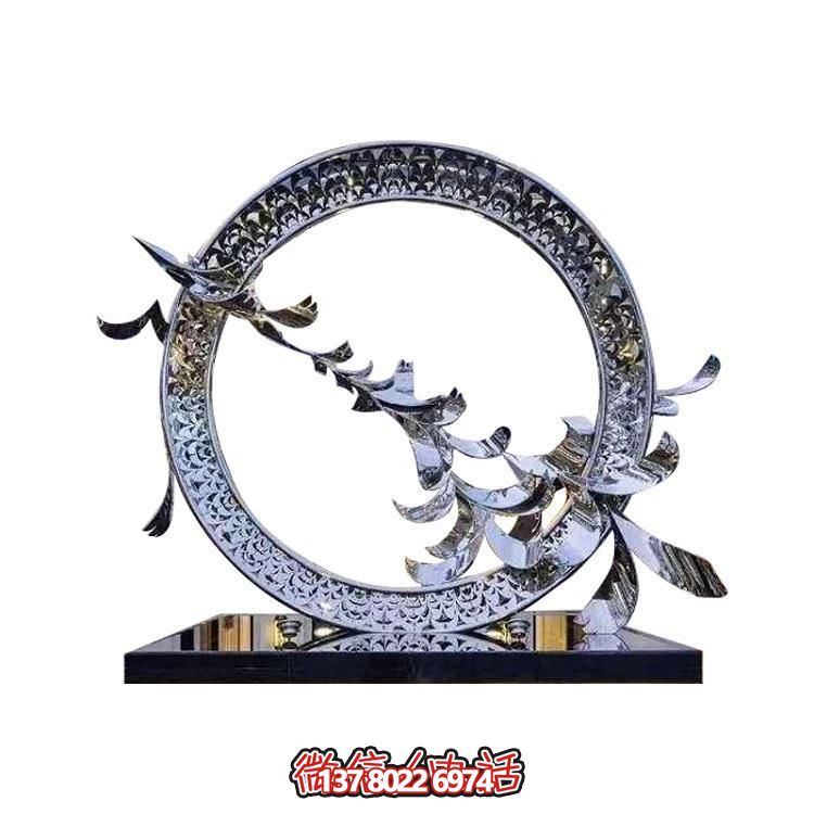 不銹鋼創(chuàng)意鴿子圓環(huán)擺件，裝點(diǎn)戶(hù)外園林景觀