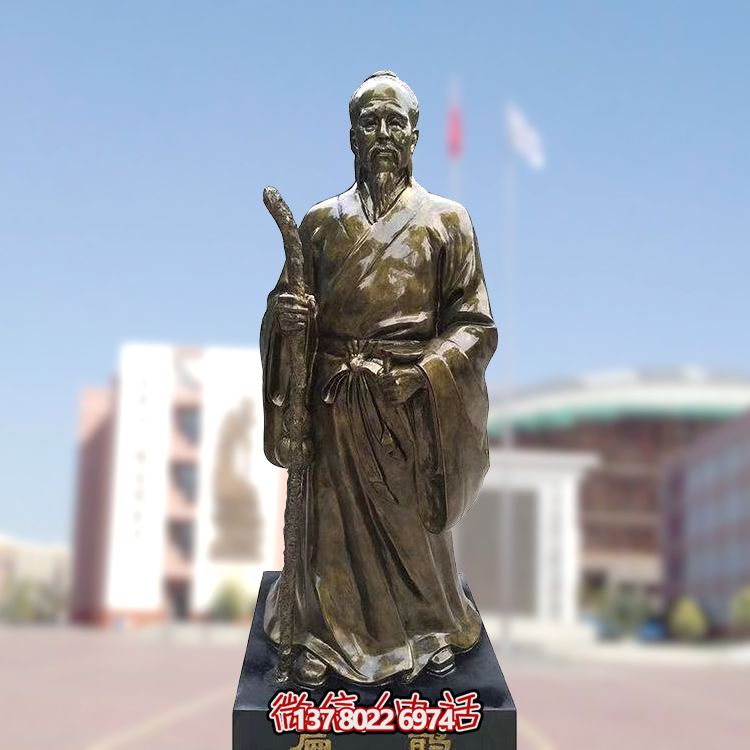 仿銅扁鵲雕塑，玻璃鋼制戶外裝飾
