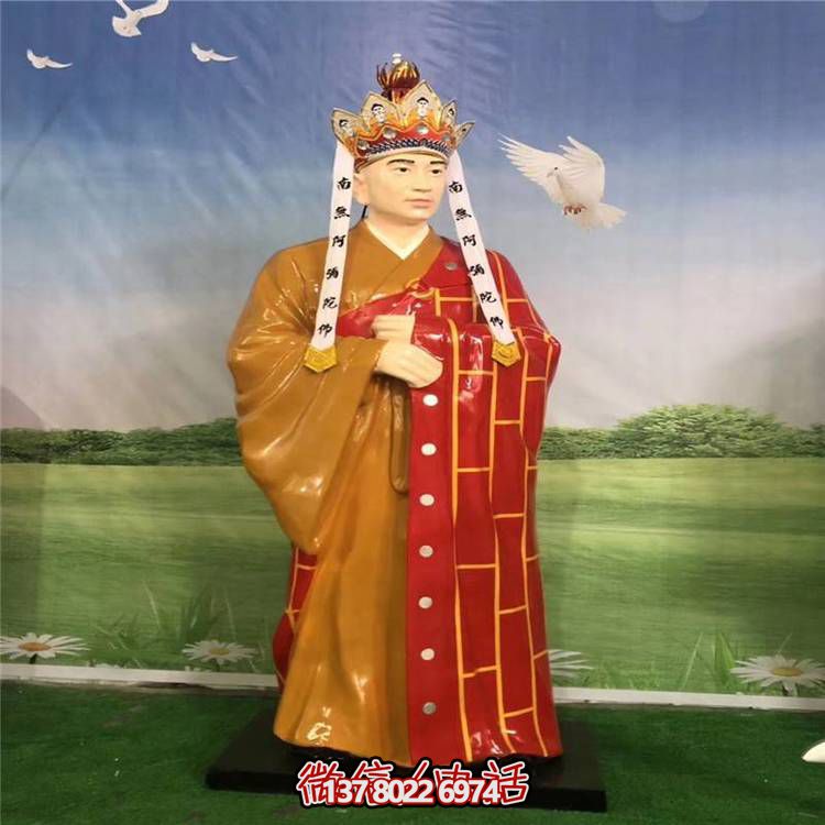 玻璃鋼雕塑唐僧人物，給公園戶外景觀增色