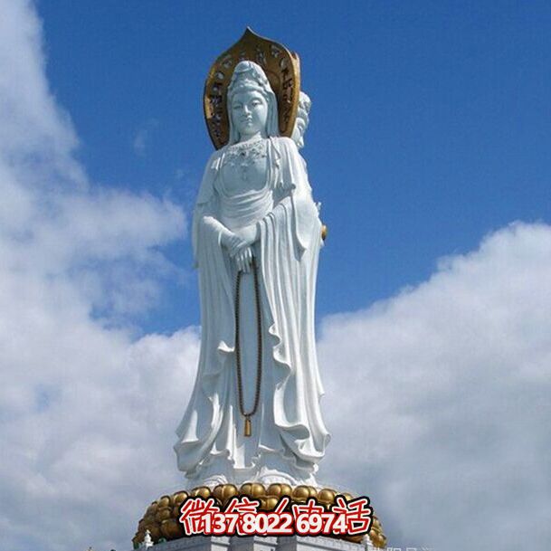 古老石雕觀音菩薩雕塑，景區(qū)大型面積景點(diǎn)