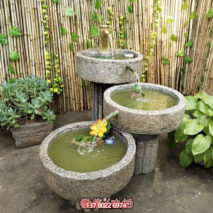 戶(hù)外石磨流水景觀擺件，讓你的庭院變得更加美輪美奐