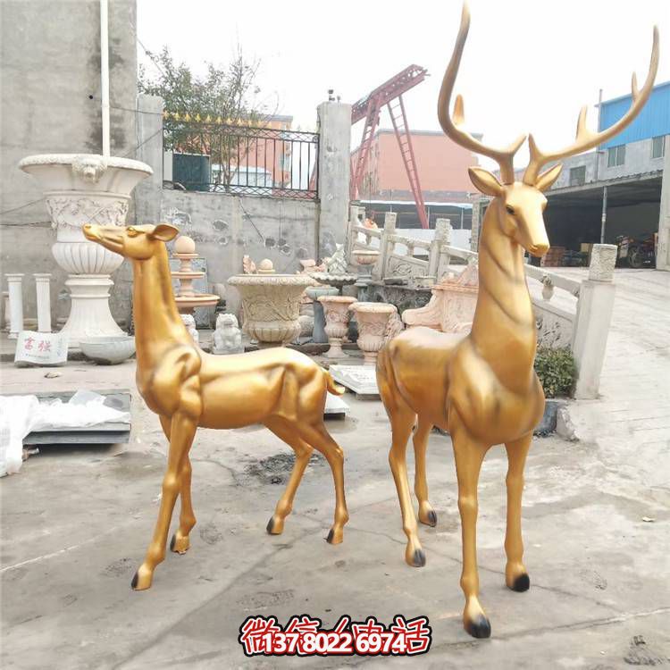 高雅優(yōu)美的梅花鹿雕塑，提升小區(qū)、別墅及戶外景觀美感