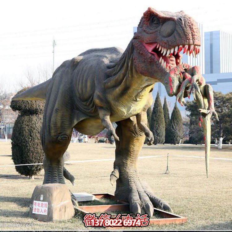 玻璃鋼仿真恐龍雕像，為動物園、園林等戶外場所擺放