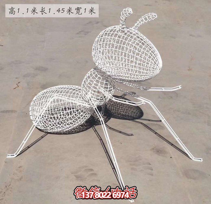 不銹鋼網(wǎng)格照明螞蟻雕塑，點(diǎn)亮大型園林景觀