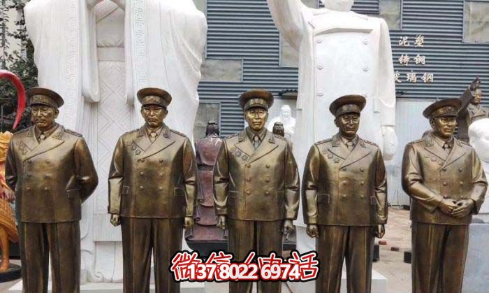 不銹鋼仿銅雕塑十大元帥雕像，精彩綻放在廣場