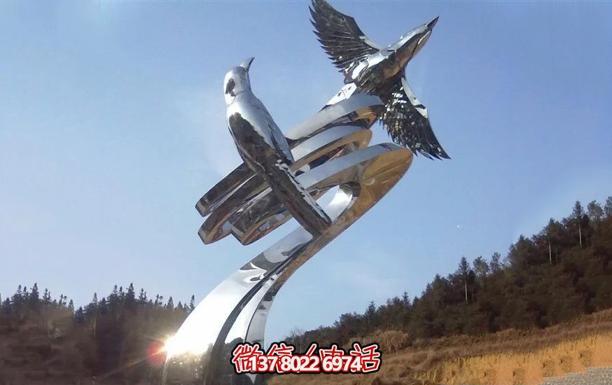 不銹鋼和平鴿雕塑，營造和諧的園林景觀