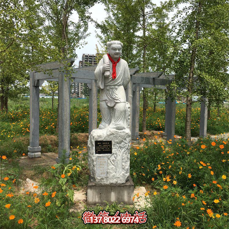 精美大理石石雕人物雕塑，增添園林美景