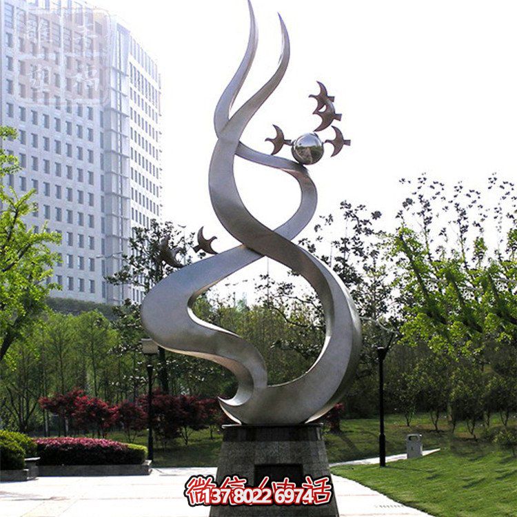 不銹鋼拋光雕塑藝術-展現(xiàn)自然飛翔美的戶外公園景觀主題