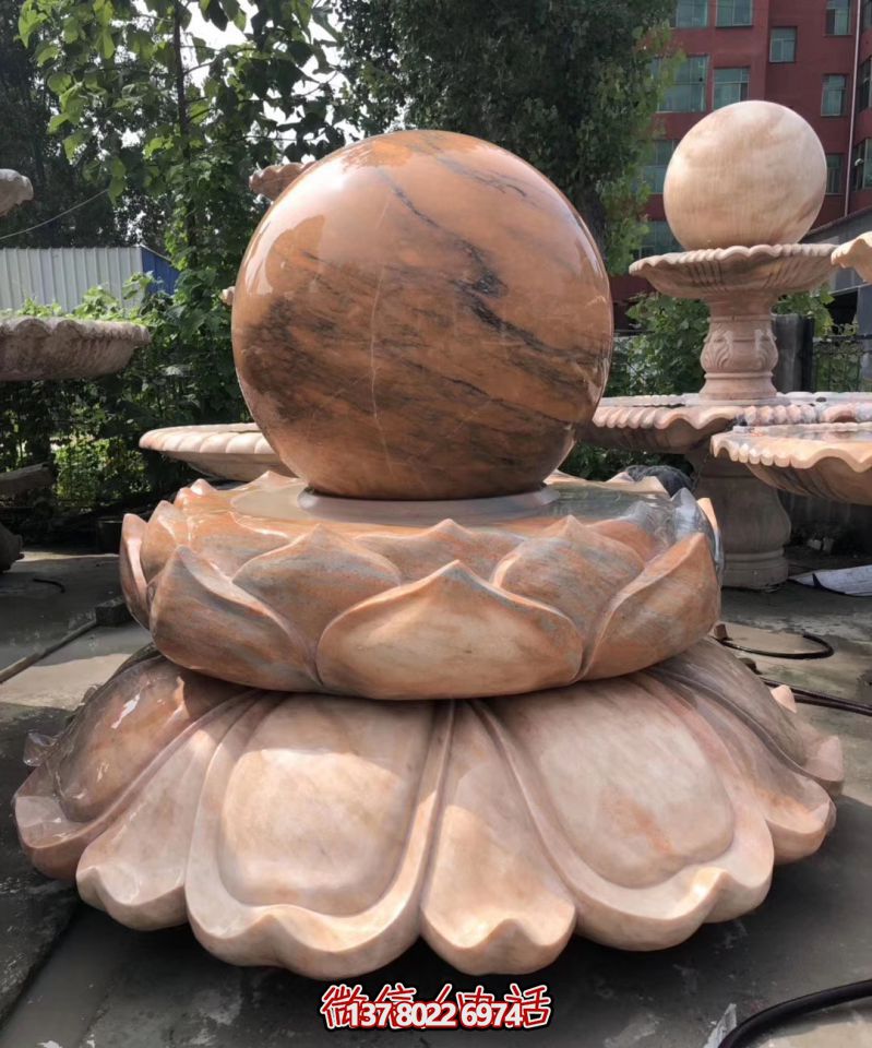 萬象景觀石雕——融合晚霞紅、蓮花風(fēng)水球、雕塑別墅，讓您的景觀更加美麗