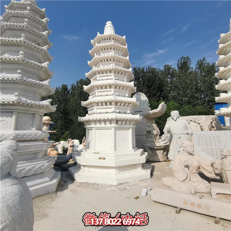 經典漢白玉寶塔，打造完美園林景觀