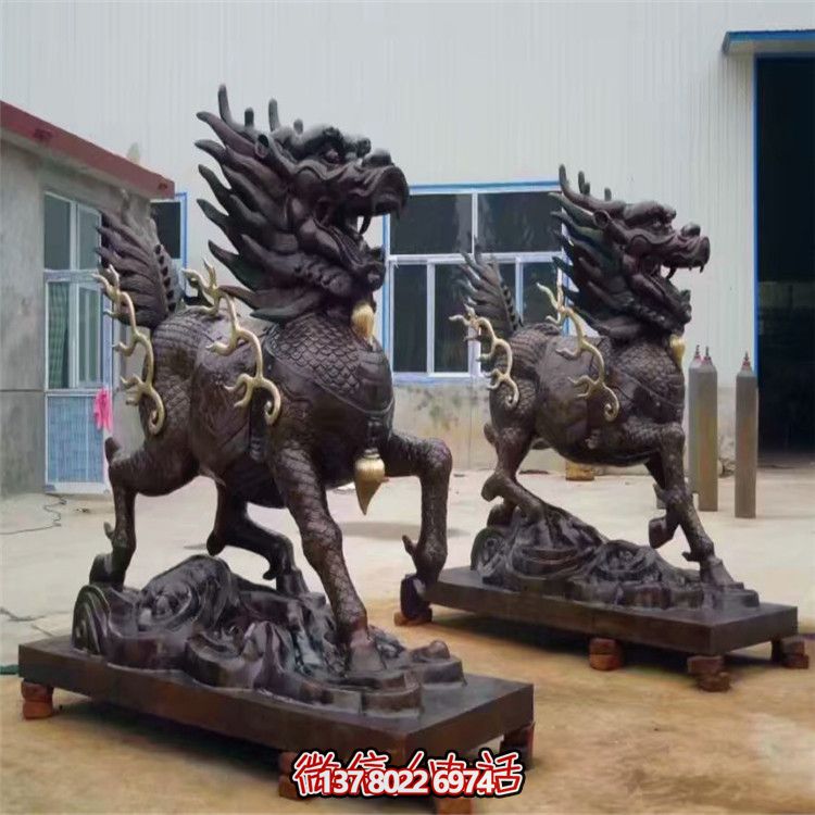 山水之藝，大型銅雕麒麟神雕塑