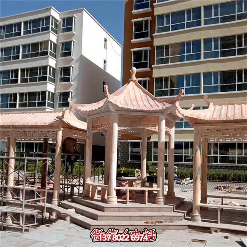 精美雕刻大理石涼亭，為小區(qū)、公園、休閑區(qū)帶來(lái)獨(dú)特視覺(jué)享受