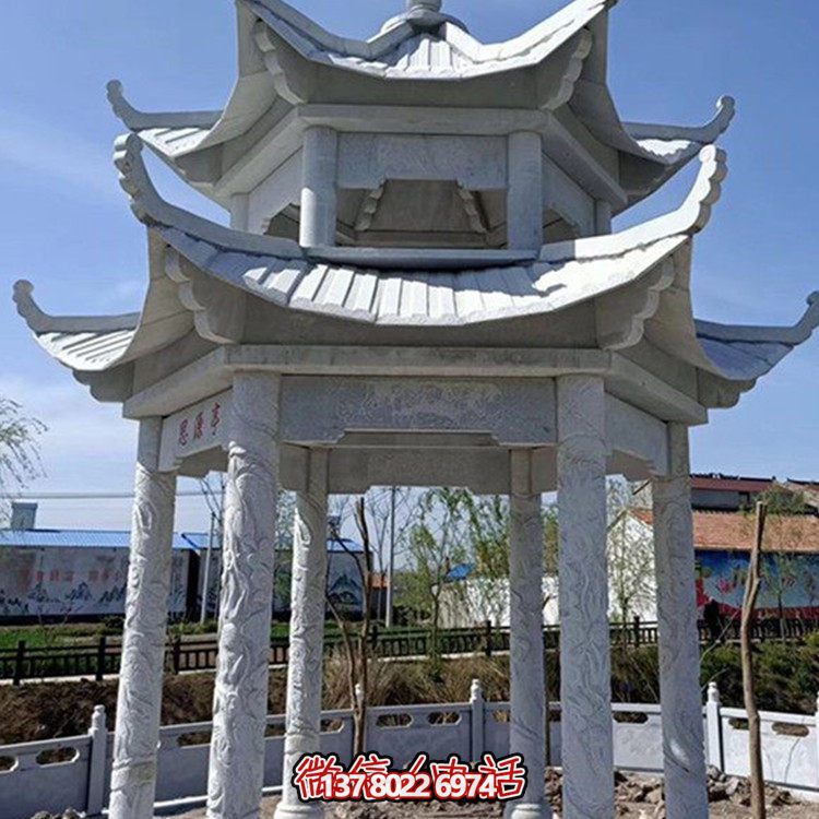 精美大理石石雕涼亭，打造完美的戶外園林景觀