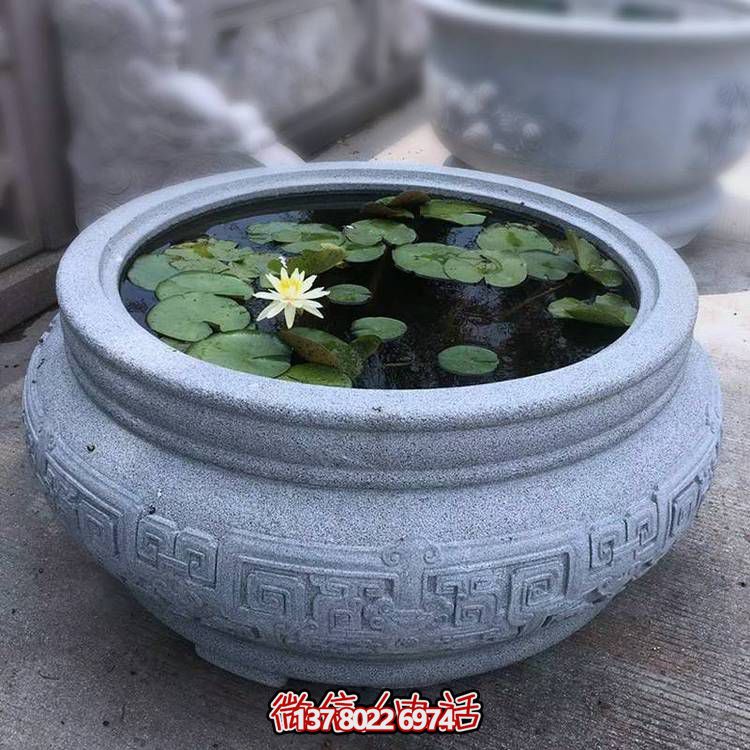 仿古大理石石雕魚缸，用藝術(shù)裝點(diǎn)你的生活