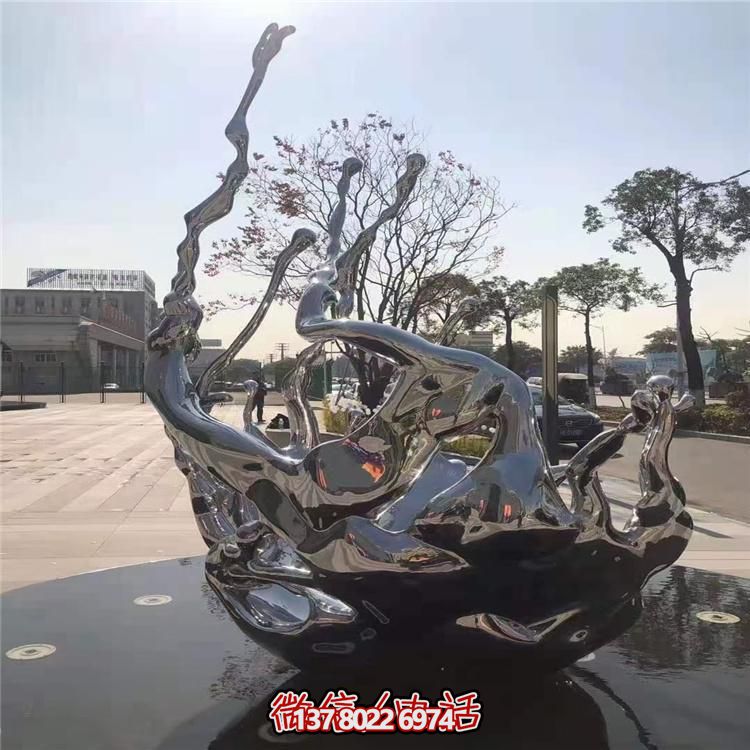 創(chuàng)意不銹鋼浪花雕塑，美化你的戶外廣場(chǎng)