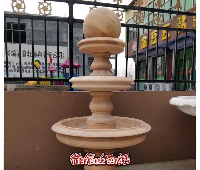 自然之美，多層風(fēng)水球石雕晚霞紅別墅