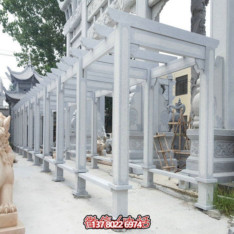 精美大理石石雕裝飾長廊，美化小區(qū)戶外環(huán)境