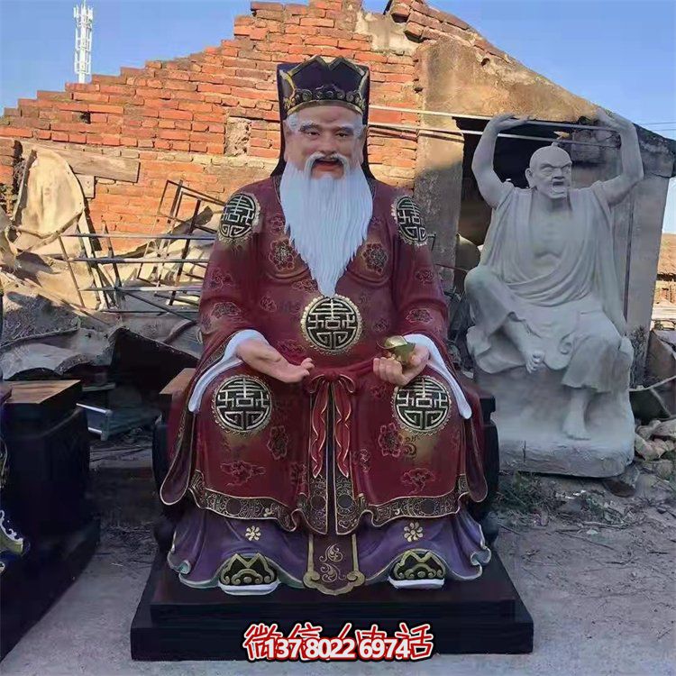 玻璃鋼彩繪財神雕塑，為景區(qū)寺廟供奉