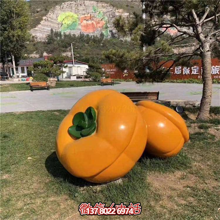 藝術(shù)品級(jí)仿真柿子雕塑，室外大型玻璃鋼裝飾園林