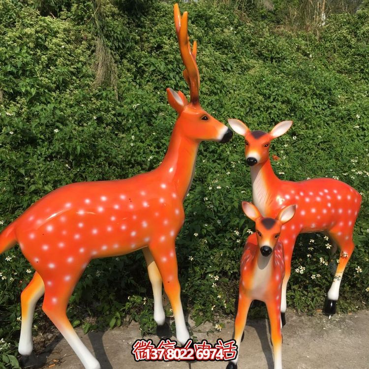 玻璃鋼彩繪戶(hù)外園林景觀小鹿裝飾品