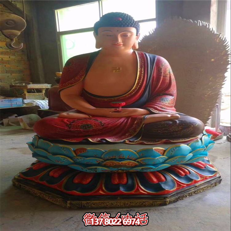 玻璃鋼雕塑彩繪——供奉三圣，傳承景區(qū)寺廟燦爛文化