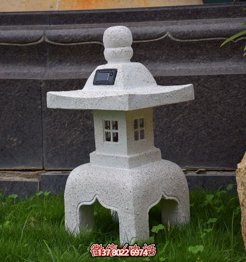 太陽能石燈，復古中式裝飾戶外景觀燈