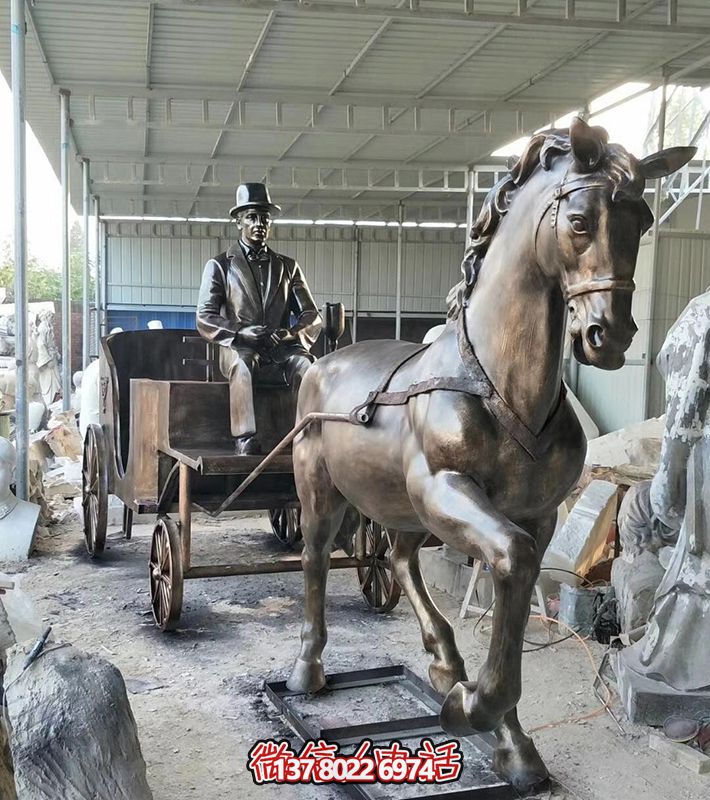 仿古青銅馬車(chē)雕塑