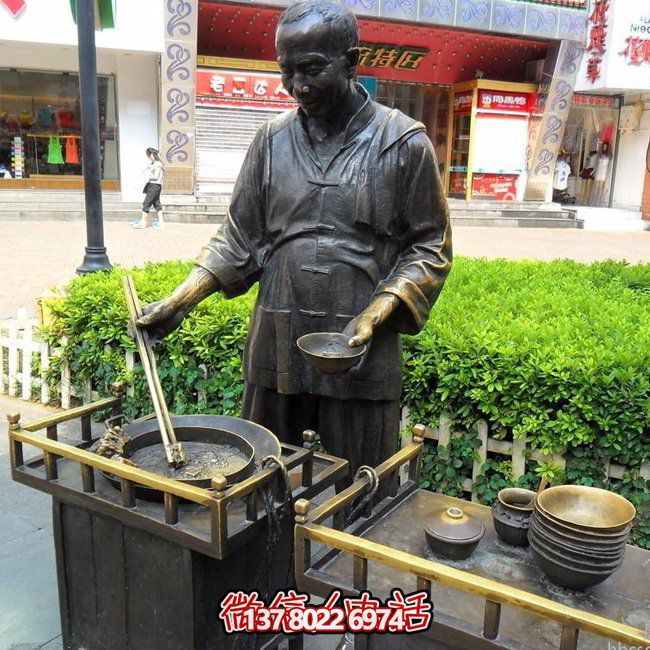 仿銅人物玻璃鋼小吃，給你無(wú)與倫比的景區(qū)體驗(yàn)