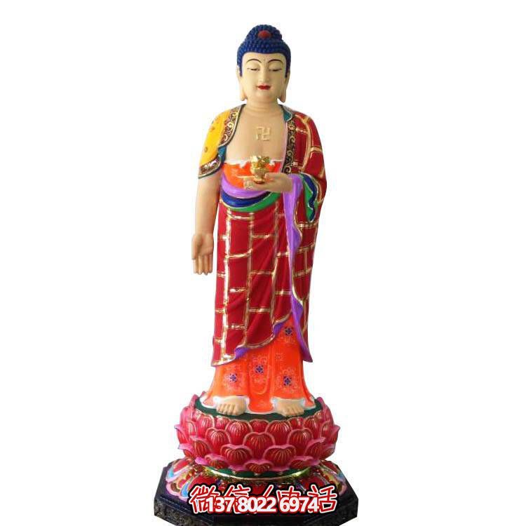 玻璃鋼雕塑大型立式如來(lái)佛祖彩繪寺廟雕塑