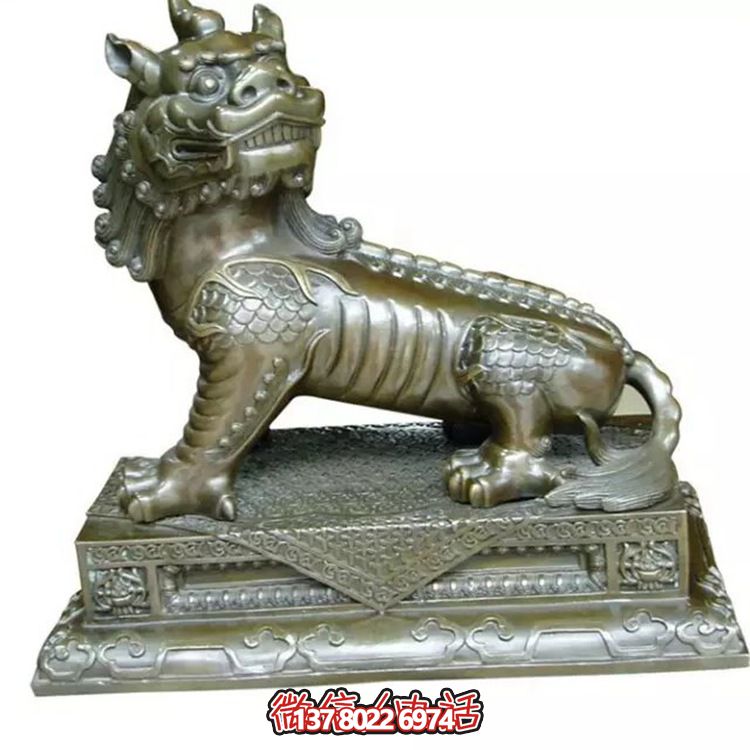 小型不銹鋼神麒麟雕塑，裝點(diǎn)庭院