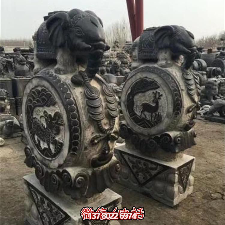 仿古青石大象雕塑，鎮(zhèn)宅安邸