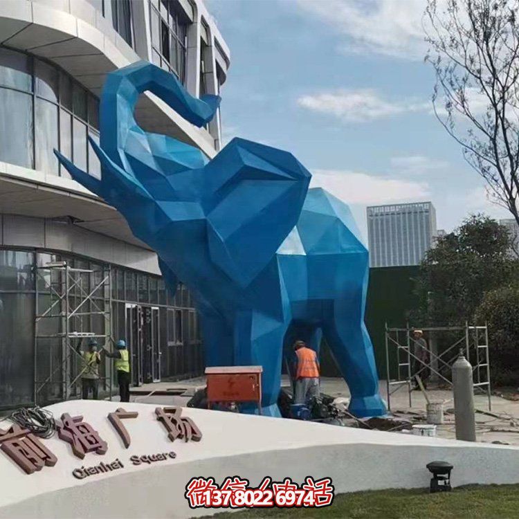 幾何雕塑大象，裝點(diǎn)商場(chǎng)、戶外廣場(chǎng)