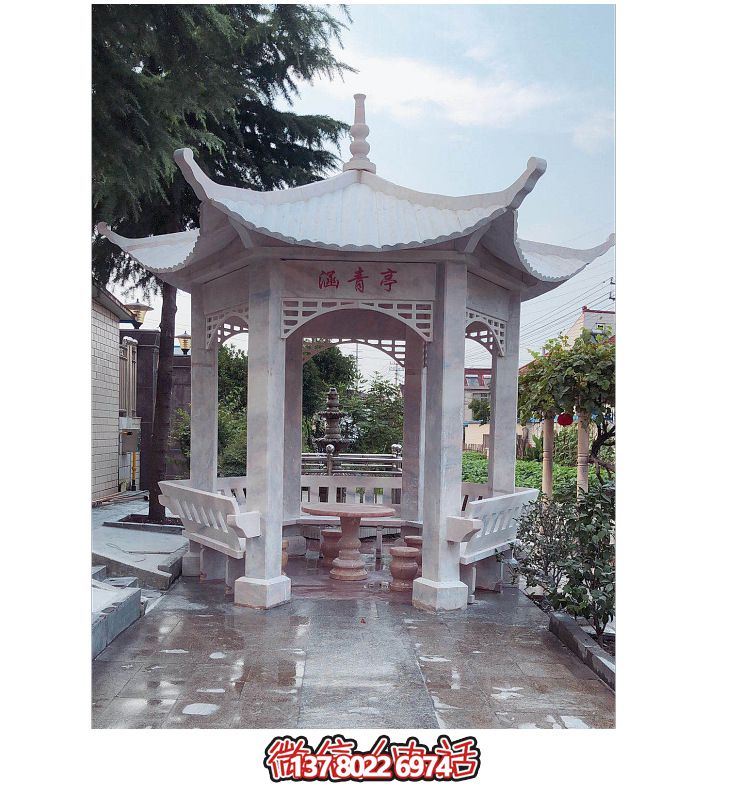 仿古大理石涼亭，美化花園景觀