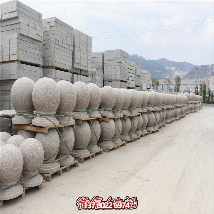 芝麻白花崗巖路障，安全擋車，雅觀景觀