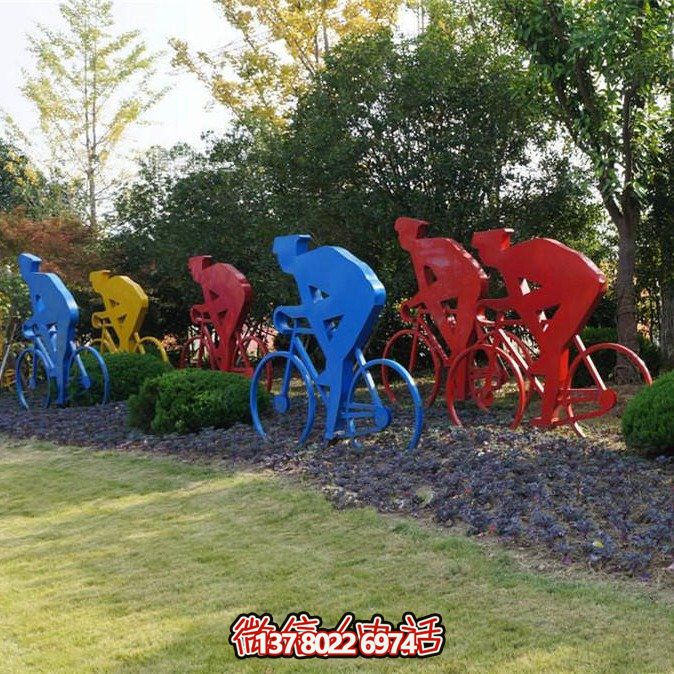 不銹鋼剪影賽車(chē)擺件，點(diǎn)綴公園草坪