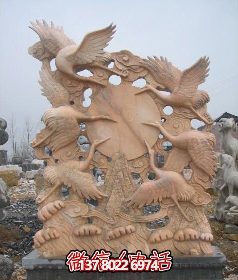 大型景觀仙鶴雕塑，完美演繹晚霞紅